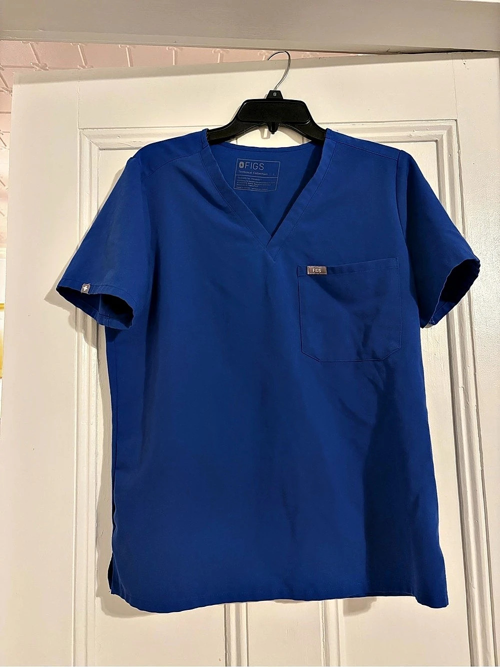 FIGS Catarina Scrub Top Blue V-Neck